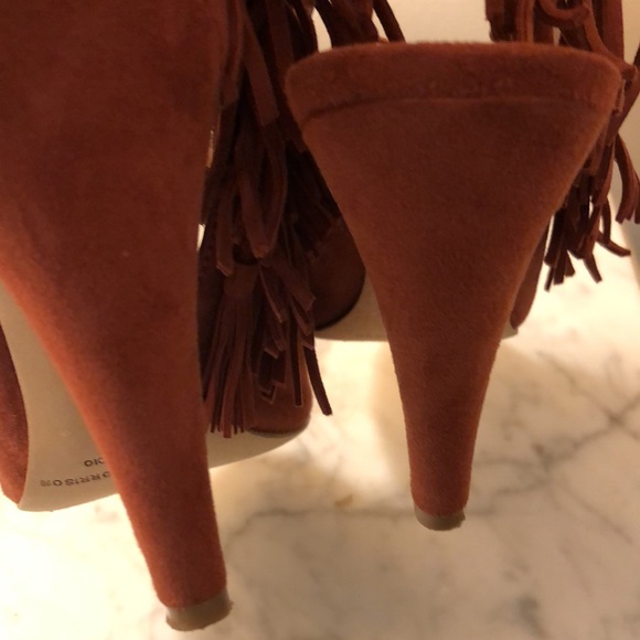 Sigerson Morrison Fringed Smmarita Sandals Rust baby kid suede - Picture 8 of 11